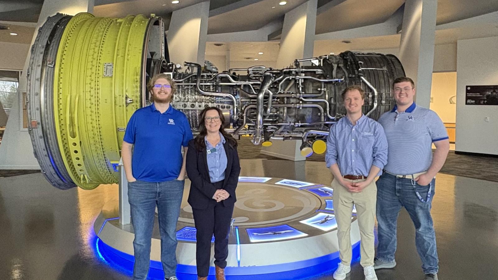 Grady and students at GE Aerospace facility